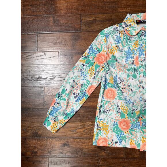 Vintage Clothing - Button Down Blouse - Illustrated Florals - Rrrruss - Medium - Picture 4 of 8